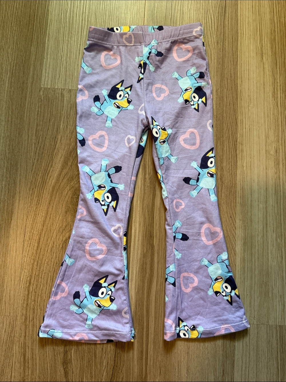 Girls' Pink Heart & Character Flare Pants